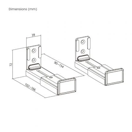 Aisens Soporte Universal de Pared para Barra de Sonido, Negro